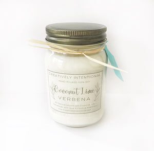 Coconut Lime Verbena Soy Candle Pint 16 oz